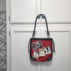 Red and Black Graphic Bag